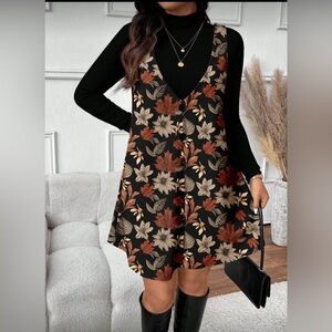 Black and Brown Floral Mini Dress